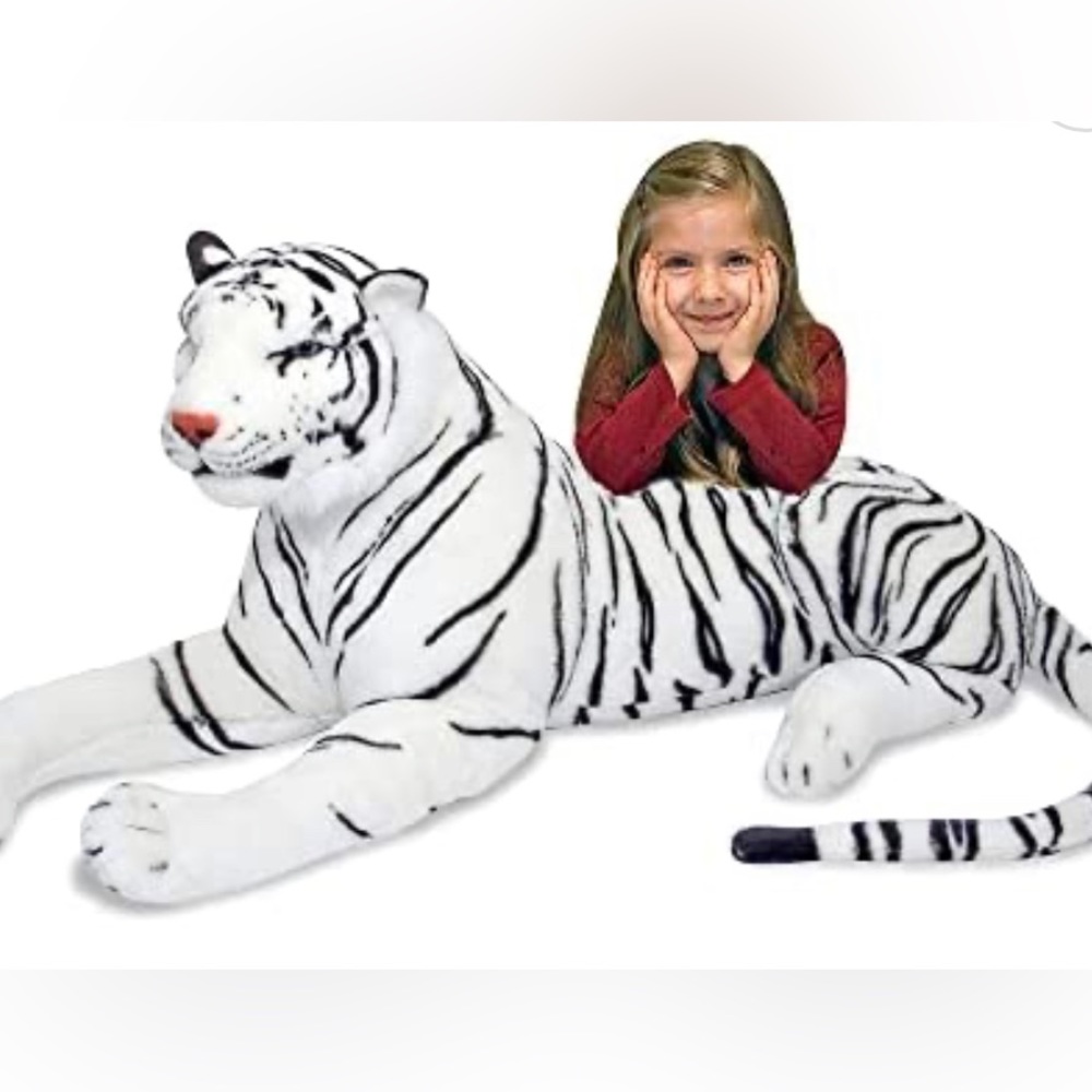 Large Mellisa and Doug white tiger. Free shipping! Make me an offer :)